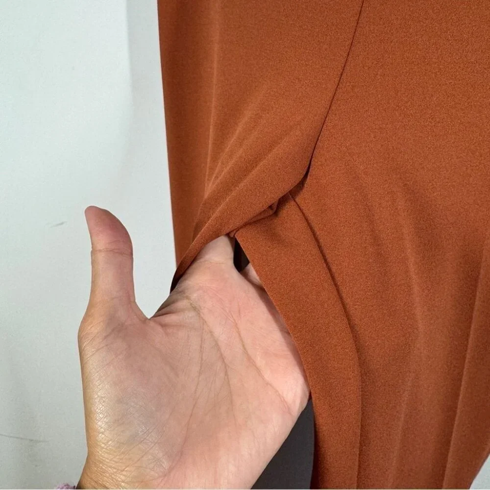 Mara’s Collection Rust Orange Pants Sleek Straight Leg Workwear Size Medium